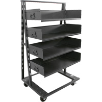 Single-Sided Heavy Duty A-Frame Cart with 4 Large Trays, 38" x 25" x 63", 2500 lbs. Capacity Trail Hammer and Bolt