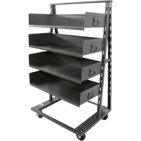 Single-Sided Heavy Duty A-Frame Cart with 4 Large Trays, 38" x 25" x 63", 2500 lbs. Capacity Trail Hammer and Bolt