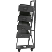 Single-Sided Heavy Duty A-Frame Cart with 4 Large Trays, 38" x 25" x 63", 2500 lbs. Capacity Trail Hammer and Bolt