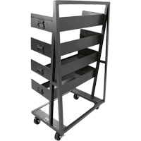 Single-Sided Heavy Duty A-Frame Cart with 4 Large Trays, 38" x 25" x 63", 2500 lbs. Capacity Trail Hammer and Bolt