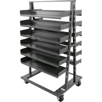 Double-Sided Heavy Duty A-Frame Cart with 12 Trays, 38" x 30" x 63", 2500 lbs. Capacity Trail Hammer and Bolt