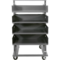 Double-Sided Heavy Duty A-Frame Cart with 8 Large Trays, 38" x 30" x 63", 2500 lbs. Capacity Trail Hammer and Bolt