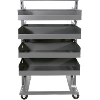 Double-Sided Heavy Duty A-Frame Cart with 8 Large Lipped Trays, 38" x 30" x 63", 2500 lbs. Capacity Trail Hammer and Bolt
