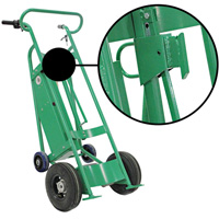 Powered Drum Hand Truck with Pneumatic Wheels Trail Hammer and Bolt