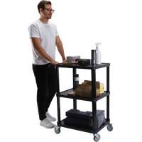 Chariot utilitaire avec tablette plate, 3 tiers, 18-1/8" x 37-3/8" x 27-3/4", Capacit&eacute; 330 lb Trail Hammer and Bolt