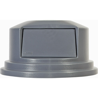 Round Brute&reg; Tops, Dome Lid, Plastic/Polyethylene, Fits Container Size: 26-1/2" Dia. Trail Hammer and Bolt