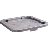 Square Brute&reg; Tops, Flat Lid, Plastic/Polyethylene, Fits Container Size: 22" x 22" Trail Hammer and Bolt