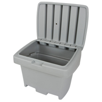 Heavy-Duty Outdoor Salt and Sand Storage Container, 30" x 24" x 24", 5.5 cu. Ft., Grey Trail Hammer and Bolt