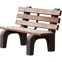 Park Benches, Recycled Plastic, 72" L x 25" W x 31" H, Brown Trail Hammer and Bolt