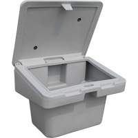 Salt Sand Container SOS, With Hasp, 30" x 24" x 24", 5.5 cu. Ft., Grey Trail Hammer and Bolt