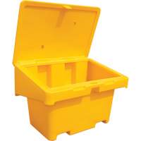 Contenants pour sel & sable SOS, Avec Moraillon, 42" x 29" x 30", 11 pi³, Jaune Trail Hammer and Bolt