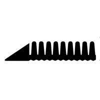 Mat-A-Dor Mat, Rubber, Scraper Type, Finger Tip Style Pattern, 3' x 6', Black Trail Hammer and Bolt