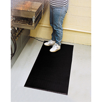 Comfort-King Anti-Static Matting, 2' W x 3' L x 3/8" T, Pebbled, Grey Trail Hammer and Bolt