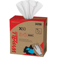Chiffons X60 WypAll, Tout usage, 16-3/4" lo x 8-3/8" la Trail Hammer and Bolt