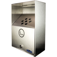 Smoking Receptacles, Wall-Mount, Stainless Steel, 3.3 Litres Capacity, 13-1/2" Height Trail Hammer and Bolt