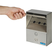 Smoking Receptacles, Wall-Mount, Stainless Steel, 1 Litres Capacity, 9" Height Trail Hammer and Bolt
