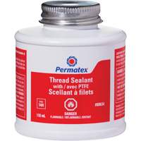 Thread Sealant with PTFE, Brush Top Bottle, 118 ml, -54°C - 150°C/-65°F - 300°F Trail Hammer and Bolt