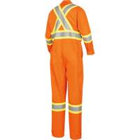 5555 High Visibility FR Rated & Arc Rated Safety Coveralls, Size 36, High Visibility Orange, 11 cal/cm² Trail Hammer and Bolt