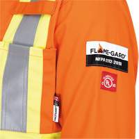 5555 High Visibility FR Rated & Arc Rated Safety Coveralls, Size 36, High Visibility Orange, 11 cal/cm² Trail Hammer and Bolt