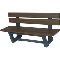 Outdoor Park Benches, Recycled Plastic, 60" L x 22-13/16" W x 29-13/16" H, Umber Trail Hammer and Bolt