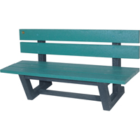 Outdoor Park Benches, Recycled Plastic, 60" L x 22-13/16" W x 29-13/16" H, Green Trail Hammer and Bolt
