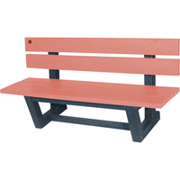 Outdoor Park Benches, Recycled Plastic, 60" L x 22-13/16" W x 29-13/16" H, Redwood Trail Hammer and Bolt