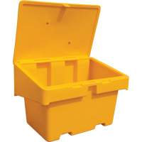 Contenants pour sel & sable SOS, Avec Moraillon, 48" x 33" x 34", 18,5 pi³, Jaune Trail Hammer and Bolt