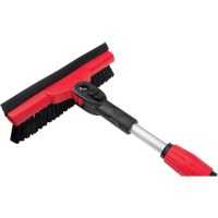 Balai &agrave; neige avec t&ecirc;te pivotante, T&eacute;lescopique, lame , 52" Longueur, Noir/Rouge Trail Hammer and Bolt