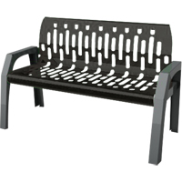 Stream Benches, Steel, 48" L x 25" W x 34" H, Black Trail Hammer and Bolt