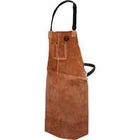 Leather Welding Apron, Bib, 36" L, Brown Trail Hammer and Bolt