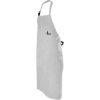 Leather Welding Apron, Bib, 52" L, Pearl Grey Trail Hammer and Bolt