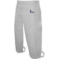 Leather Welding Apron, Split-Leg Waist, 32" L, Pearl Grey Trail Hammer and Bolt