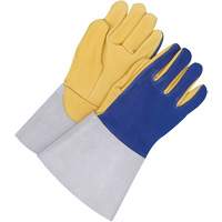 TIG Welder Gloves with 5.5" Cuff, Grain Deerskin, Size 10 Trail Hammer and Bolt