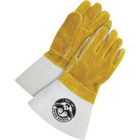 Welder Gloves with 5" Cuff, Split Cowhide, Size One Size Trail Hammer and Bolt