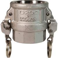 EZ Boss-Lock Cam & Groove Coupler, Stainless Steel, Type D, 1", Female NPT, 250 PSI Trail Hammer and Bolt