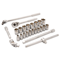 Jeu de douilles m&eacute;triques, 25 Mcx, Prise de 1/2" Trail Hammer and Bolt