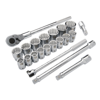 Jeu de douilles SAE, 21 Mcx, Prise de 3/4" Trail Hammer and Bolt