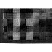 Gritstop Fingermat Matting, Rubber, Scraper Type, Textured Pattern, 2' x 2-2/3', Black Trail Hammer and Bolt