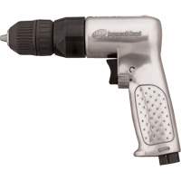 Perceuse pneumatique r&eacute;versible, 4 pi³/min, 1/4" NPTF, 93 dBA, 3/8" mandrin, Sans cl&eacute; Trail Hammer and Bolt
