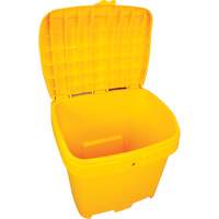 Bacs d'entreposage pour sel & sable, Avec Moraillon, 21" x 27" x 26", 4,24 pi³, Jaune Trail Hammer and Bolt