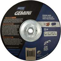 Gemini&reg; Saucer Wheel, 9" x 1/4", 5/8"-11 Arbor, Aluminum Oxide, Type 28 Trail Hammer and Bolt