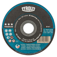 Premium 2 In 1 Thincut Cut-Off Wheel, 4-1/2" x 0.045", 7/8" Arbor, Type 1, Aluminum Oxide, 13300 RPM Trail Hammer and Bolt