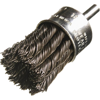 Knotted Wire End Brushes, 3/4" Dia., 0.014" Wire Dia., 1/4" Shank Trail Hammer and Bolt