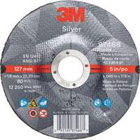 Meule &agrave; tronçonner Silver, 5" x 0,045", Arbre de 7/8", Type 27, C&eacute;ramique, 12250 Tr/min Trail Hammer and Bolt