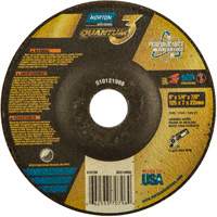 Quantum3 Grinding Wheel, 5" x 1/4", 7/8" Arbor, Ceramic, Type 27 Trail Hammer and Bolt