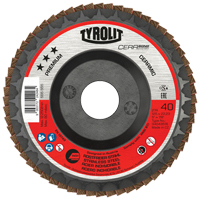 Cerabond Flap Disc, 5" x 7/8", Type 27, 40 Grit, Ceramic Trail Hammer and Bolt
