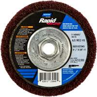 Meule abrasive non tiss&eacute;e &agrave; moyeu d&eacute;port&eacute; Rapid Blend, 4-1/2" dia., Grain 150-180, Oxyde d'aluminium Trail Hammer and Bolt