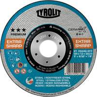 Cerabond X Grinding Wheel, 5" x 9/32", 7/8" Arbor, Ceramic, Type 27 Trail Hammer and Bolt