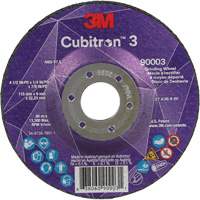 Cubitron 3 meule a moyeu d&eacute;port&eacute;, 4-1/2" x 1/4", Arbre 7/8", C&eacute;ramique, Type T27 Trail Hammer and Bolt