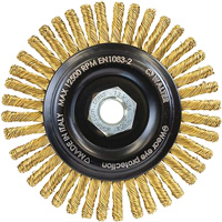 Spark-Free Brass Wire Wheel, 5" Dia. x 5/8"-11 Arbor Trail Hammer and Bolt